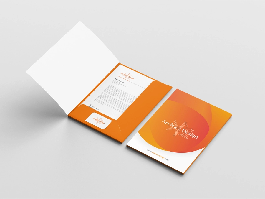 Teczki ofertowe standard plus – wcięcie na wizytówkę