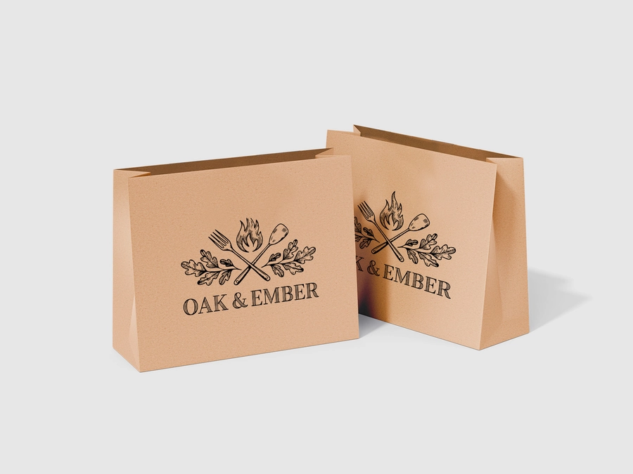 Torby papierowe Kraft bez uchwytów – opakowania gastronomiczne