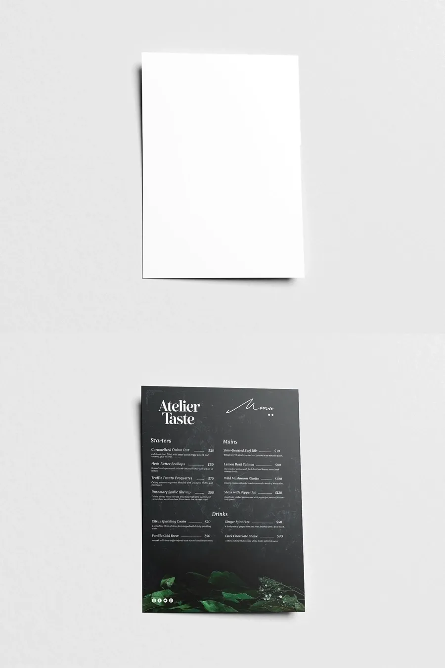 Menu karty druk online