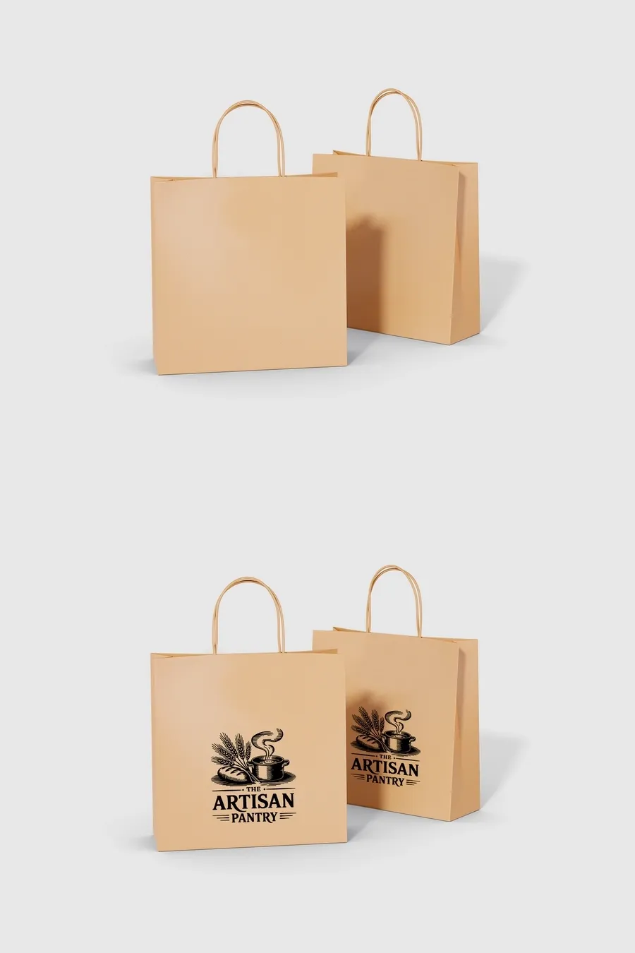 Torby cateringowe Kraft z uchwytami druk online